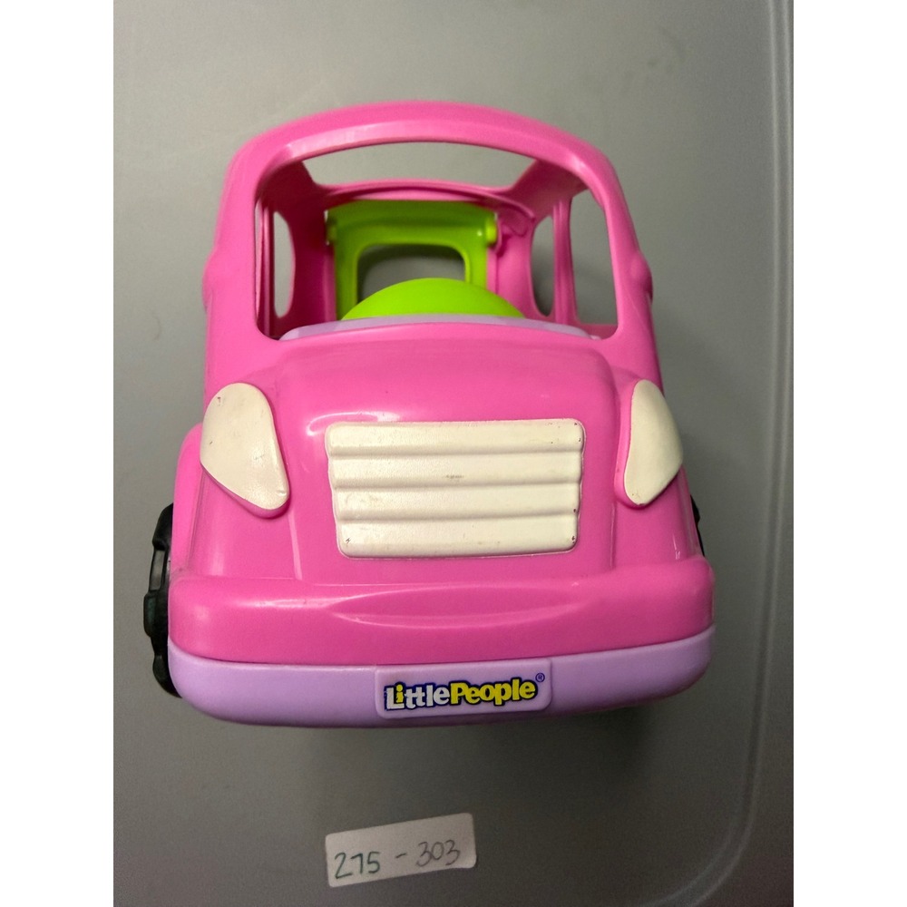 Fisher Price Little People Pink SUV Car Vehicle Purple Green Wheels 2013 Mattel